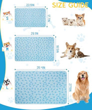 Load image into Gallery viewer, YAOGEG Upgraded Dog Cooling Mat for Dogs&amp; Cats,Ice Silk Self Cooling Mat for Dogs(Q-Max>0.5),Washable Breathable Non-Slip Summer Dog Bed Mats for Crate Car Sofa Indoor Outdoor,Light Blue 23.6×17.7in
