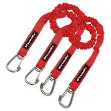 Load image into Gallery viewer, DockingPal™ - Premium Flat Bungee Dock Lines for Boat (Nautical Red) | Elastic Boat Dock Rope with Stainless Steel Carabiners | Stretches from 3' to 5' | Absorbs Shocks Prevent Damage to Jet Ski &amp; PWC

