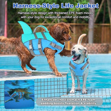 Load image into Gallery viewer, Dogcheer Dog Shark Life Jacket for Small, Medium &amp; Large Dogs, Adjustable High Buoyancy Swim Vest with Rescue Handle, Reflective Pet Flotation Vest for Boating - Pine Green, L
