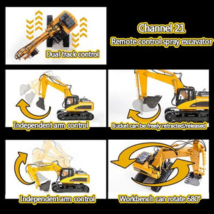 1:14 Remote Control Excavator RC Construction Vehicles 21 Channel 2.4G Full Function Digger Toys，2 Rechargeable Battery
