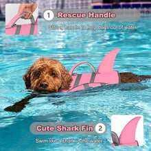 Load image into Gallery viewer, Dogcheer Cute Shark Dog Life Jacket with Reflective Fin, Adjustable Swim Vest for Small to Large Dogs, High Buoyancy Flotation Device for Pool, Beach, Boating - Light Pink,XL
