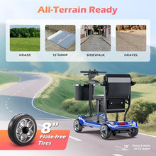 Load image into Gallery viewer, Lightweight Mobility Scooter for Adults &amp; Seniors - Cruise &amp; Airport Approved, 43lb Foldable Portable Motorized Scooters with Removable Lithium Battery for 12.4 Miles Travel, 300lb Capacity, Blue
