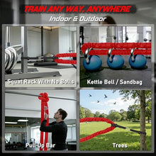 Load image into Gallery viewer, Battle Rope for Home Gym Workout - 1.5 Inch 30ft Heavy Weighted Training Exercise Ropes Fitness Equipment with Sleeve and Anchor Strap Kit for Outdoor Working Out - Red
