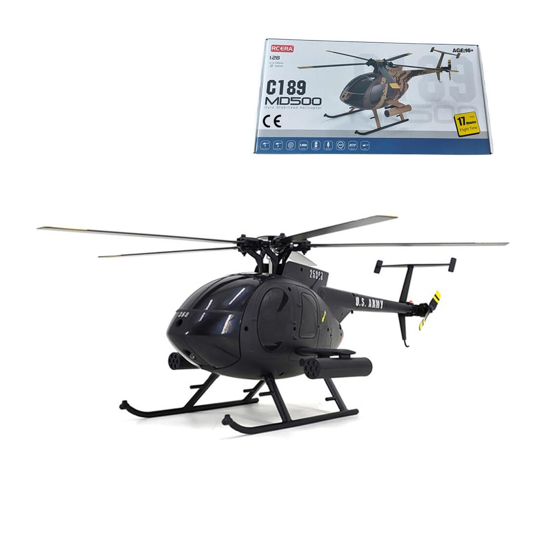 RC Helicopter, MD500 C189 Aircraft Model 1/28 2.4G 4CH Single-Rotor Helicopter Model (RTF Version)