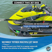 Load image into Gallery viewer, WAVESRX DockingPal™ - Premium Flat Bungee Dock Lines for Boats I Elastic Boat Dock Rope with Stainless Steel Carabiners | Stretches from 3' to 5' | Absorbs Shocks Prevent Damage to Jet Ski &amp; PWC
