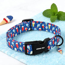 Load image into Gallery viewer, ARING PET Summer Dog Collar, Cute Blue Ice Pop Ice Cream 4th of July Pet Collars for Puppy Small Medium Large Female Girl Dogs-XS
