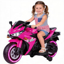 Load image into Gallery viewer, Kids Electric Motorcycle, 12V Electric Motorcycle on Car LED Lights, Music Player &amp; Horn

