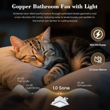 Load image into Gallery viewer, Gopper Ultra Quite Bathroom Exhaust Fan with Light, 120CFM, 1.0 Sones, 6500K, 1000LM, Easy Install, Energy Efficient, 10x10 Mount Ceiling Ventilation Fan
