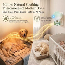 Load image into Gallery viewer, Dog Pheromone Diffuser Kit, Pet Diffuser for Stress Support, Reduces Stress and Promotes Relaxed Behavior, 2 Plug-in + 4 Packs Refill, 120 Day Supply (Non-Toxic, Safe &amp; Inedible), Diffuser with Light
