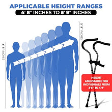 Load image into Gallery viewer, in-Motion Pro Crutches | Foldable Crutches| Crutches for Adults with Ergonomic Handles | Spring Assist Technology | Articulating Tips | Size Short (4'8" - 5'9") | Charcoal Grey
