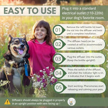 Load image into Gallery viewer, Dog Pheromone Calming Diffuser Kit, Calming Diffuser for Dog (2 Plug-Ins &amp; 4×48ml Refills) for Stress Support, Helps Reduce Barking &amp; Aggression, 120-Day Supply (Non-Toxic, Safe &amp; Inedible)
