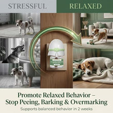 Load image into Gallery viewer, 8-in-1 Dog Calming Pheromone Diffuser Kit – Pet Stress Support (2 Plug-Ins &amp; 6x48ml Refills), Calming Diffuser for Dog During Thunderstorms, Travel, Separation, Fireworks &amp; Vet Visits, 180-Day Supply
