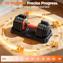 Load image into Gallery viewer, 2026 Updated Adjustable Dumbbell Set of 2, 10-in-1 Weights Dumbbell Set with Storage Box, 50lbs/25lbs
