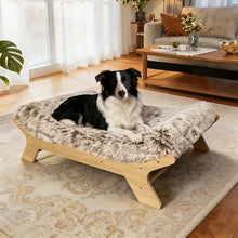 Load image into Gallery viewer, HEAVE SPROUT Elevated Dog Bed 37⅜" × 28⅜" × 11¾", Raised Wooden Large Dog Bed Frame and Mattress for Large Pets up to 80lbs
