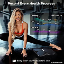 Load image into Gallery viewer, Wyze Smart Scale X Butterfly - Bathroom Scale for Body Weight, BMI, Body Fat, Muscle Mass, Accurate Bluetooth Digital Scale for Body Composition Analyzer | Sync Health Apps | ITO Glass, 400 lbs, Black
