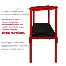 Load image into Gallery viewer, OGODU Commercial Heavy Duty Adjustable Dumbbell Stand &amp; Kettlebell Stand, Adjustable Dumbbell Weight Rack, Kettlebell Storage Rack, Weight Rack for Garage/Home Gym/Commercial with Non-Slip Base, Anti-Tip Safety &amp; Space-Saving Design, Weight Capacity 500/6
