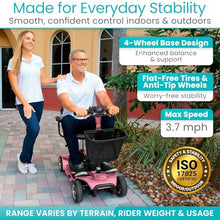 Load image into Gallery viewer, Vive 4 Wheel Mobility Scooter - Electric Powered Wheelchair Device - Compact Heavy Duty Mobile for Travel, Adults, Elderly - Long Range Power Extended Battery with Charger Included (Limited Edition)

