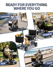 Load image into Gallery viewer, Ecomobi Light Weight Mobility Scooter for Seniors &amp; Adults, 12–30 Mile Range, Foldable Airline Approved Portable 4 Wheel Motorized Scooter with Removable Lithium Battery, 300 lb Capacity, MS01F Gray
