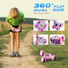 Load image into Gallery viewer, Zalneo RC Car Pink 4WD Remote Control Car 360° Flip Double‑Sided LED Light Bar &amp; Quick‑Swap USB‑C
