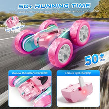 Load image into Gallery viewer, Zalneo RC Car Pink 4WD Remote Control Car 360° Flip Double‑Sided LED Light Bar &amp; Quick‑Swap USB‑C
