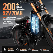 Load image into Gallery viewer, 2025 Romeo Pro 2, 46mph Electric Bike for Adults, 4000W Dual Motor Ebike, 52V 70AH 200 Miles Long Range Ebike
