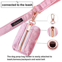 Load image into Gallery viewer, ARING PET Velvet Dog Waste Bag Dispenser, Pink Doggy Poop Bags Holders Attach to Any Leashes, Portable Washable Pet Waste Pouch Dispenser with Metal Zipper
