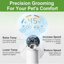 Load image into Gallery viewer, 3-in-1 Dog Hair Dryer Brush - Adjustable Temp (35°C-60°C) &amp; 4 Speeds, One-Touch Hair Collection for Safe Grooming of Small &amp; Medium Dogs Cats
