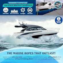Load image into Gallery viewer, Premium Nylon Boat Dock Lines &amp; Ropes for Docking &amp; Pontoon | Double Braided Marine Rope | Boat Ropes for Docking with Loop | UV &amp; Saltwater Resistant Dock Rope (Marine Gray, 5/8” x 25’)
