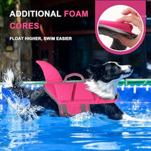 Load image into Gallery viewer, Dogcheer Dog Shark Life Jacket with Extra Foam, High Buoyancy Dog Life Vest with Rescue Handle for Swimming Boating, Reflective Adjustable Puppy Swim Vest for Small Medium Large Dogs, Pink - XS

