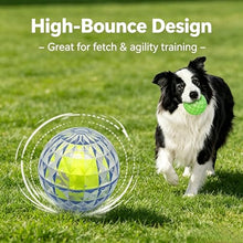 Load image into Gallery viewer, Jatmira Squeaky Dog Balls 3-Pack, Ball-in-Ball Design with Inner Tennis Ball, Squeeze-to-Squeak TPR Chew Toys, High-Bounce Floating Fetch Balls for Pool Beach Training, Easy-Clean Puppy Teething Toy
