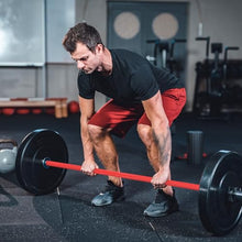 Load image into Gallery viewer, TECHNOAGE 7FT Olympic Barbell, 40LB Olympic Weight Bar with 2-Inch Sleeves-Red &amp; Black
