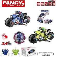 Load image into Gallery viewer, Liberty Imports 2.4Ghz RC Motorcycle Remote Control Stunt Drift Bike Racing Vehicle -  (Blue)
