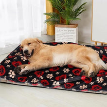Load image into Gallery viewer, Gowyeg Dog Blankets for Large Dogs, 50"x40" Blanket Washable, Fuzzy Soft Pet Mat Throw Cover for Kennel Crate Bed, Cute Paw Pattern, Cat Blanket, Gifts Medium Small Pet Essentials, Black Red
