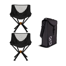 Load image into Gallery viewer, CLIQ ClassiQ 2-Pack Low-Back Camping Chairs with Free Carry Bag, Black
