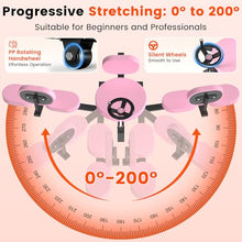 Load image into Gallery viewer, Pink Leg Stretcher Split Machine — 0-200° Adjustable Stretching Trainer for Women &amp; Kids, Heavy Duty Steel Frame, 220LBS Capacity, Home Gym Flexibility Equipment
