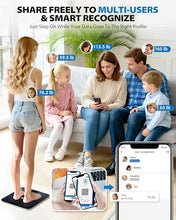 Load image into Gallery viewer, ABLEGRID Smart Body Fat Scale, Rechargeable Digital Bathroom Scale for Body Weight, Gradient Trends and Difference in Change Display, 22 Body Metrics, BMI, Muscle Mass, Heart Rate, Water Weight, 400lb

