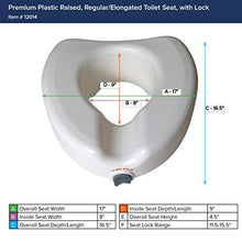 Load image into Gallery viewer, Drive Medical 12014 Premium Raised Toilet Seat with Lock, Elongated Seat, White
