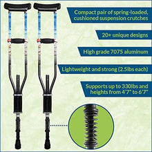 Load image into Gallery viewer, York Nordic - Spring Cushion Crutches Perfect for Sports Injuries and Travel - Heights 4'7" to 6'6" - Adjust Down to 22" for Travel

