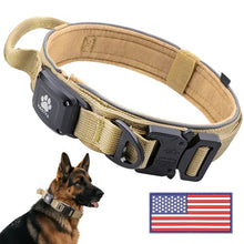 Load image into Gallery viewer, 2026 Upgrade Dog Collar with IPX8 Waterproof AirTag Holder,Military Tactical Comfortable Control Handle and Ultra-Durable Metal Buckle/Night Reflective,GPS Collar for Medium to Large Dogs（Khaki/XL）
