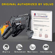 Load image into Gallery viewer, DOUBLE E Volvo RC Excavator 17 Channel 3 in 1 Construction Toys, 17 Channel Remote Control Vehicles Tractor Sandbox Toys Digger with Metal Shovel Drill Grab RC Truck for Kids Adults
