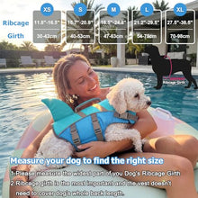 Load image into Gallery viewer, Dogcheer Dog Shark Life Jacket for Small, Medium &amp; Large Dogs, Adjustable High Buoyancy Swim Vest with Rescue Handle, Reflective Pet Flotation Vest for Boating - Pine Green, XL
