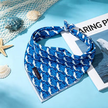 Load image into Gallery viewer, ARING PET Summer Dog Bandanas, Cute Blue White Whale Ocean Themed Pet Scarf Triangle Bib for Small Medium Large Boy Girl Dogs Cats, Puppy Kerchief for Beach Trips Daily Walks Outings Photoshoots-L
