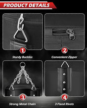 Load image into Gallery viewer, YORWHIN Hanging Punching Bag for Adults, 4FT Oxford Boxing Heavy Bag, Heavy Boxing Bag Set with Hand Wraps Chains, Kick Punching Bags for MMA Karate Kickboxing Boxing Muay Thai Training(Unfilled)
