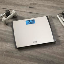 Load image into Gallery viewer, Eat Smart Precision 550 Pound Extra-High Capacity Digital Bathroom Scale, Extra-Wide Platform, Stainless Steel Body Weight Scale with Step-On Tech, Silver
