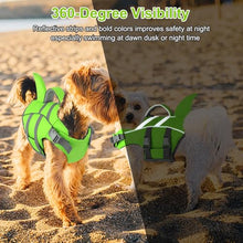 Load image into Gallery viewer, Dogcheer Dog Shark Life Jacket with Handle, Reflective High Buoyancy Swim Jacket for Small, Medium &amp; Large Dogs, Perfect for Swimming, Boating, Paddleboarding, Surfing - Green,L
