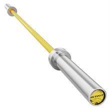 Load image into Gallery viewer, RitFit Elite 6.6ft Olympic Barbell, Robust 33lb Barbell for Weightlifting and Powerlifting, Superior Olympic Bar with Exceptional 900lbs Load Capacity, Weight Bar for 2” Standard Plates Sliver/Yellow
