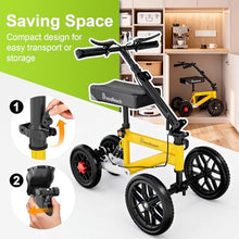 Load image into Gallery viewer, BlessReach Economy Steerable Knee Walker - Compact Crutch Alternative for Foot Injuries with Dual Braking System (Yellow)
