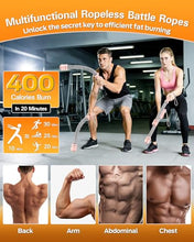 Load image into Gallery viewer, VividPulse Pink 2PCS Weighted Ropeless Battle Ropes for Home Gym - Portable &amp; Quiet Training Rope for HIIT, Strength &amp; Low-Impact Cardio - Full Body Workout Equipment for Men &amp; Women
