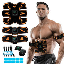Load image into Gallery viewer, Electronic Muscle Stimulator, Abs Stimulator, EMS Abdominal Muscle Stimulator,Muscle Trainer,USB Rechargeable Gear for Abdomen/Arm/Leg, Ab Stimulator Equipment for Men Women,12 Free Gel Pads
