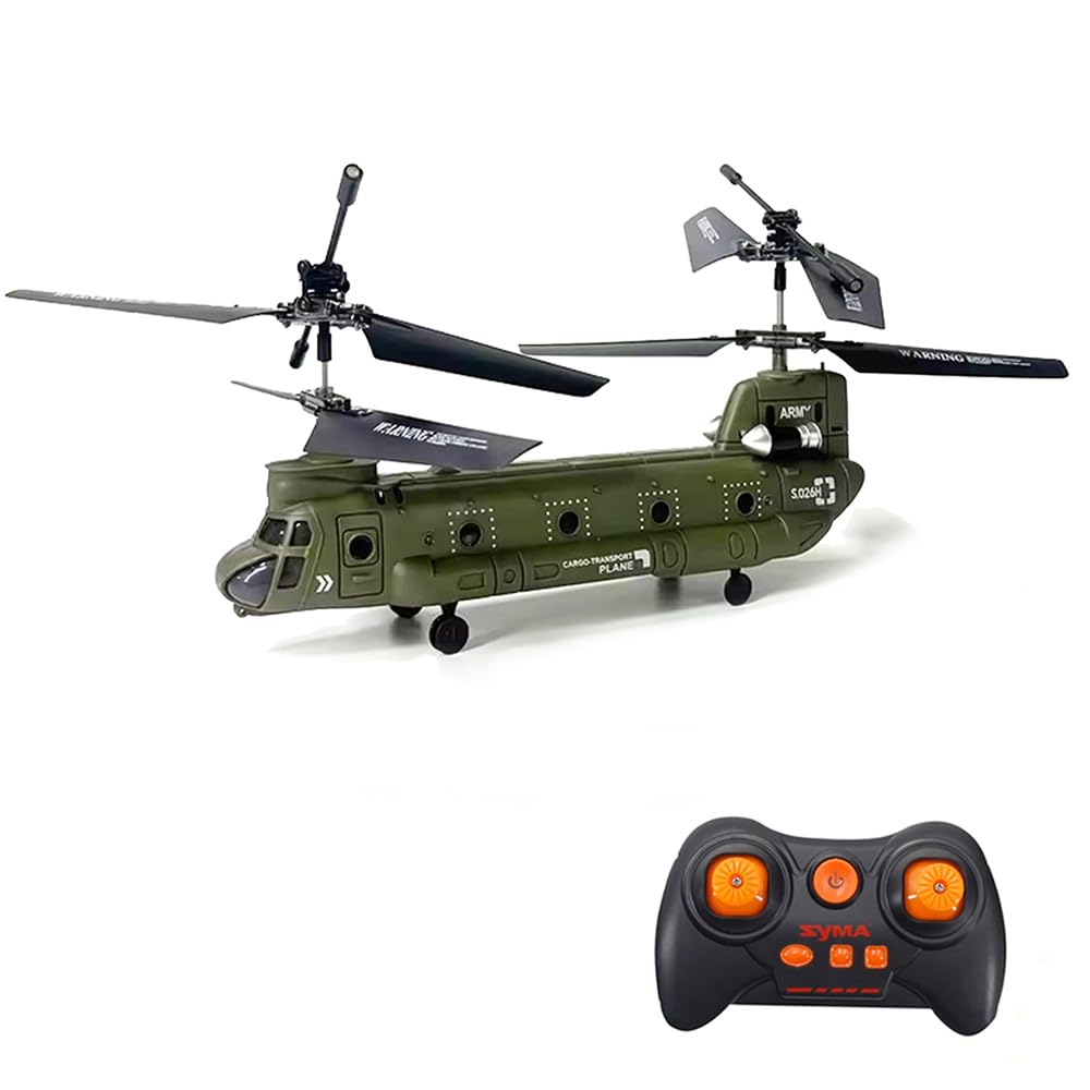 Remote Control Helicopter, S026H Military Transport RC Helicopter with Altitude Hold, One Key Take Off/Landing, LED Light, Low Battery Reminder